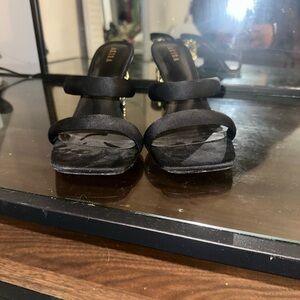 AKIRA Black Heels Strappy Design